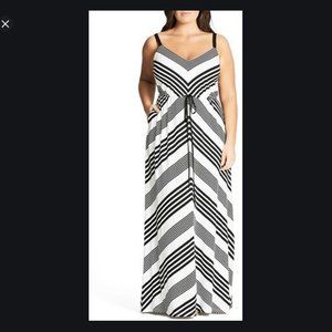 City Chic Maxi Dress Blue, Black and White sz 22